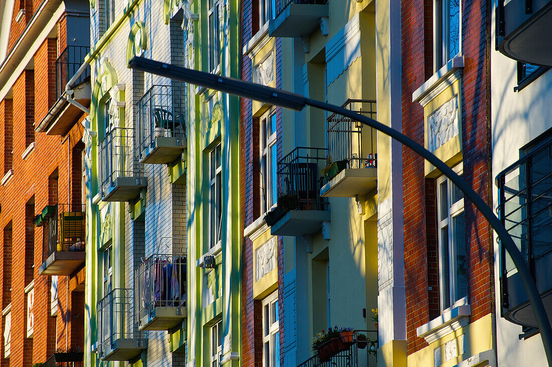 'Colourful building facades; Hamburg, Germany'