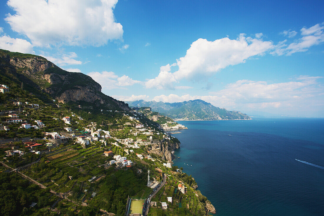 'View of the coast from Monastero Santa Rosa Hotel and Spa, Amalfi coast; Italy'