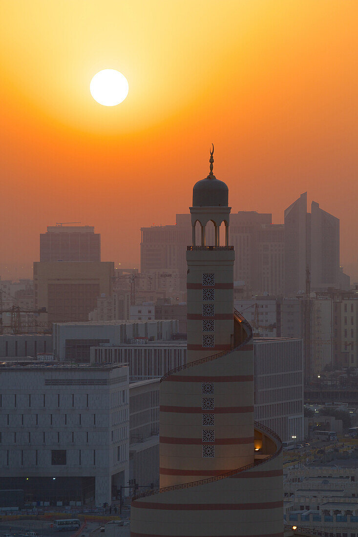 Kassem Darwish Fakhroo Islamic Cultural Centre at sunset, Doha, Qatar, Middle East