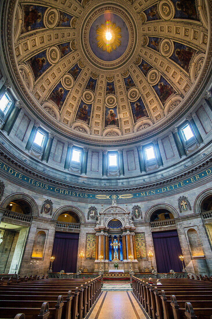 Inside the Frederik's Church (The Marble Church) (Marmorkirken), Copenhagen, Denmark, Scandinavia, Europe