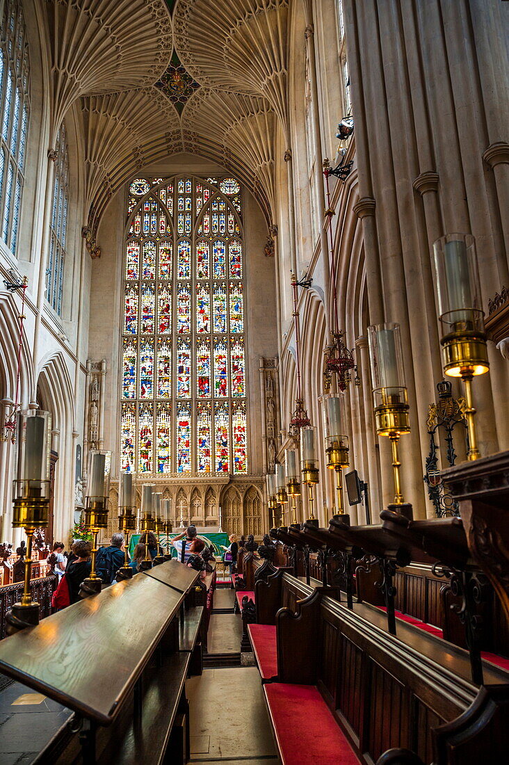 Bath Abbey interior, Bath, UNESCO World Heritage Site, Avon and Somerset, England, United Kingdom, Europe