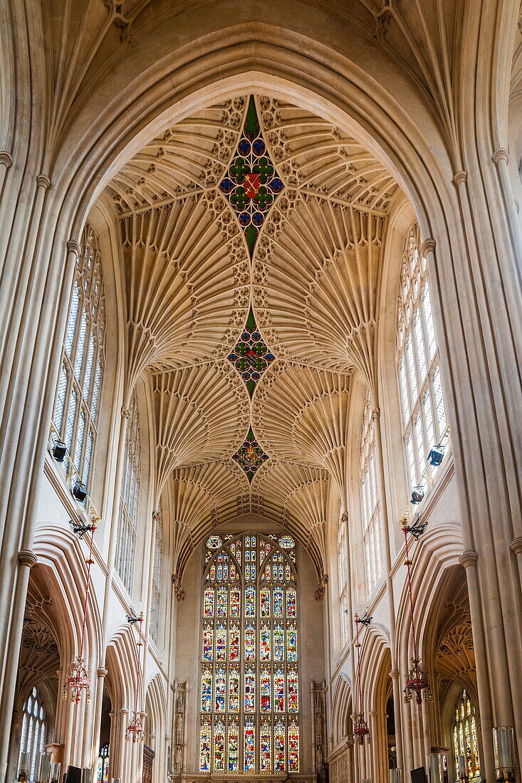 Bath Abbey interior, Bath, UNESCO World Heritage Site, Avon and Somerset, England, United Kingdom, Europe
