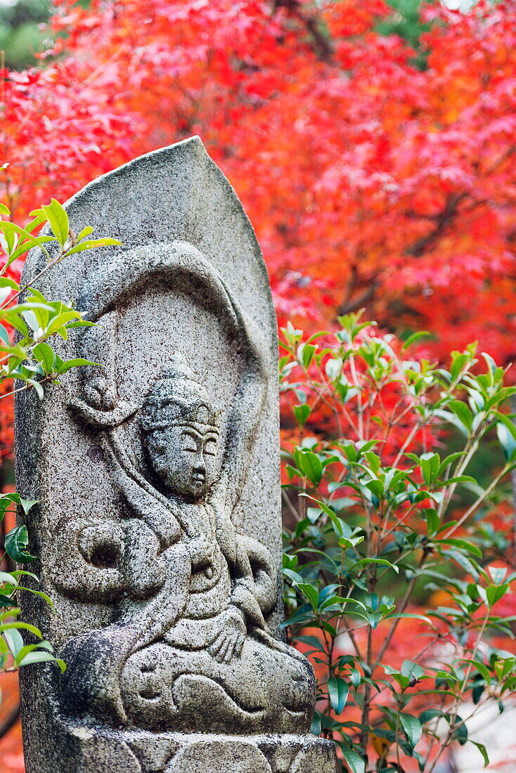 Statue in Daisho-in Buddhist temple, Miyajima Island, Hiroshima Prefecture, Honshu, Japan, Asia