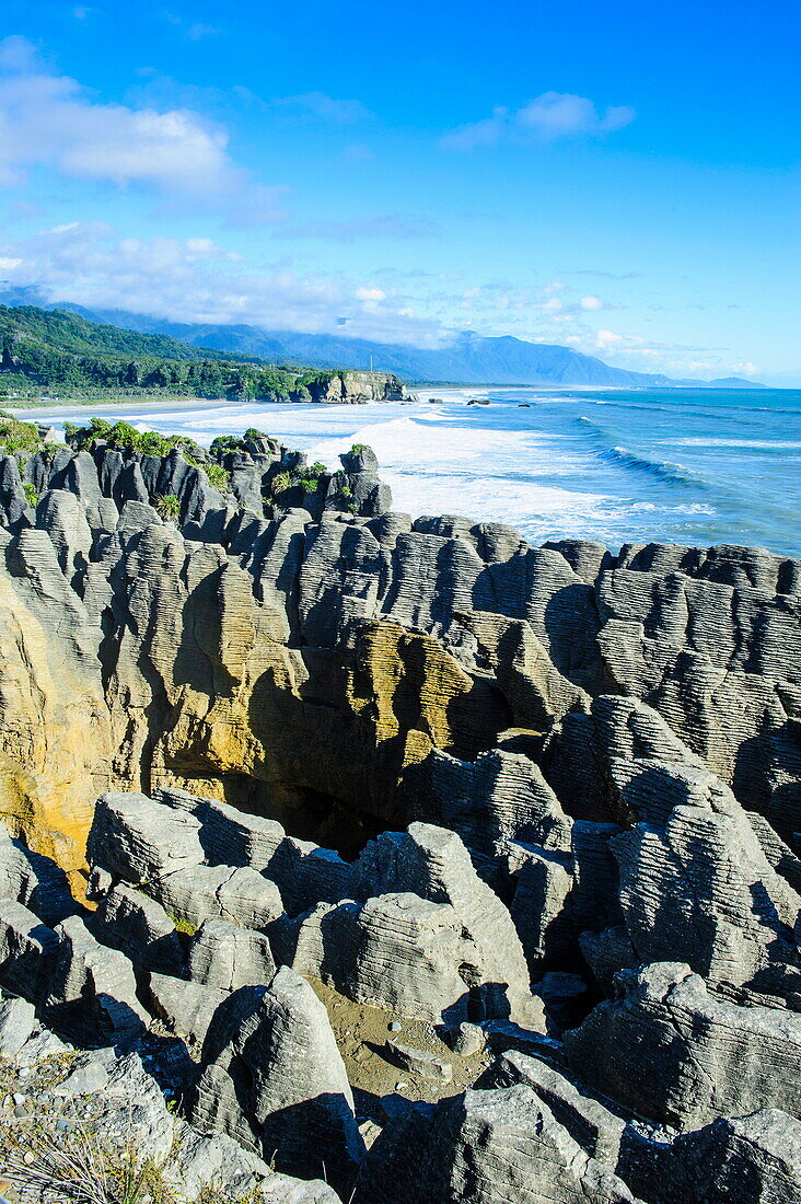 Beautiful rock formation, Pancake Rocks, Paparoa National Park, West Coast, South Island, New Zealand, Pacific