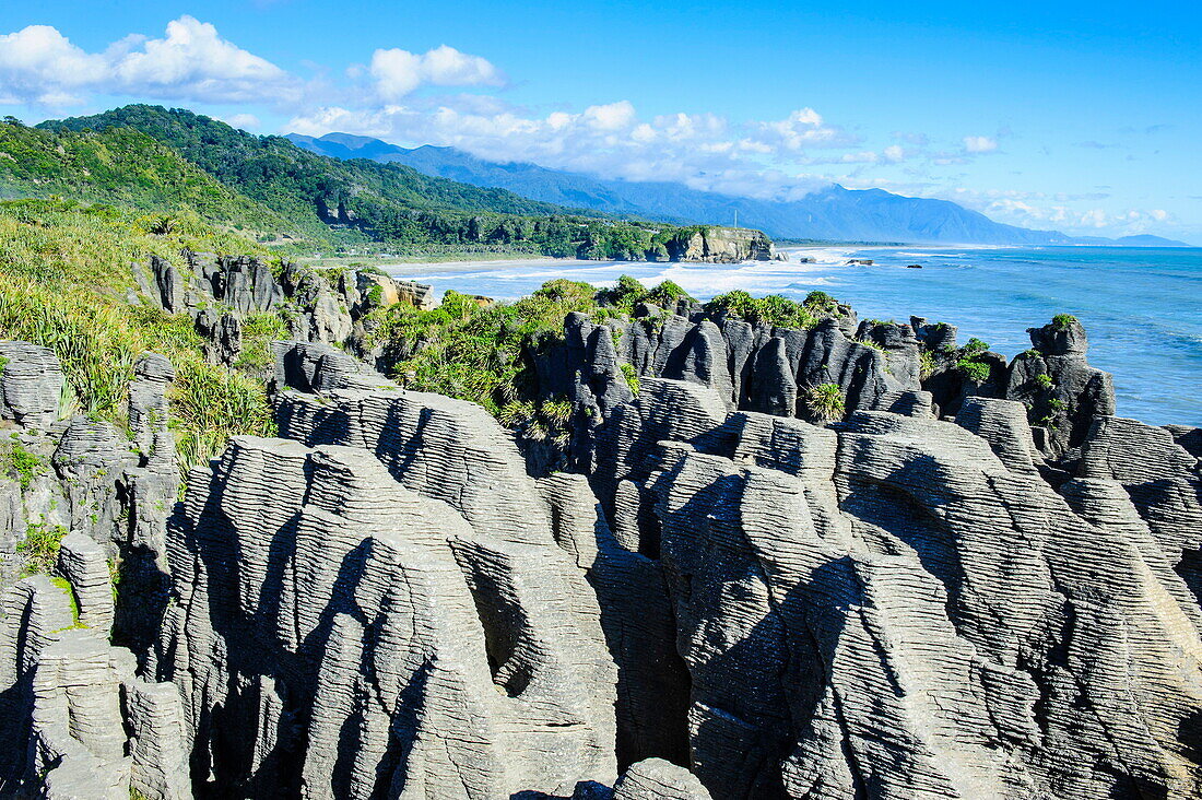 Pancake Rocks, Paparoa National Park, West Coast, South Island, New Zealand, Pacific