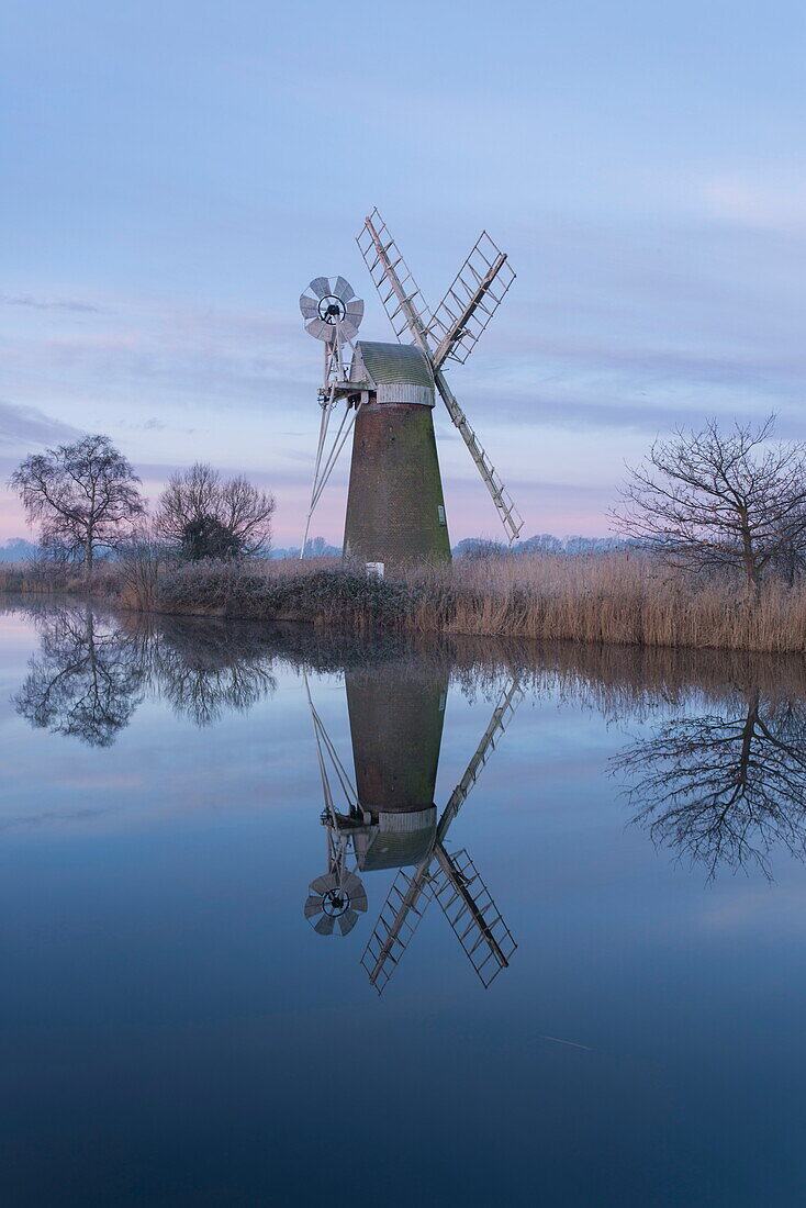 A view of Turf Fen Mill, Norfolk Broads, Norfolk, England, United Kingdom, Europe