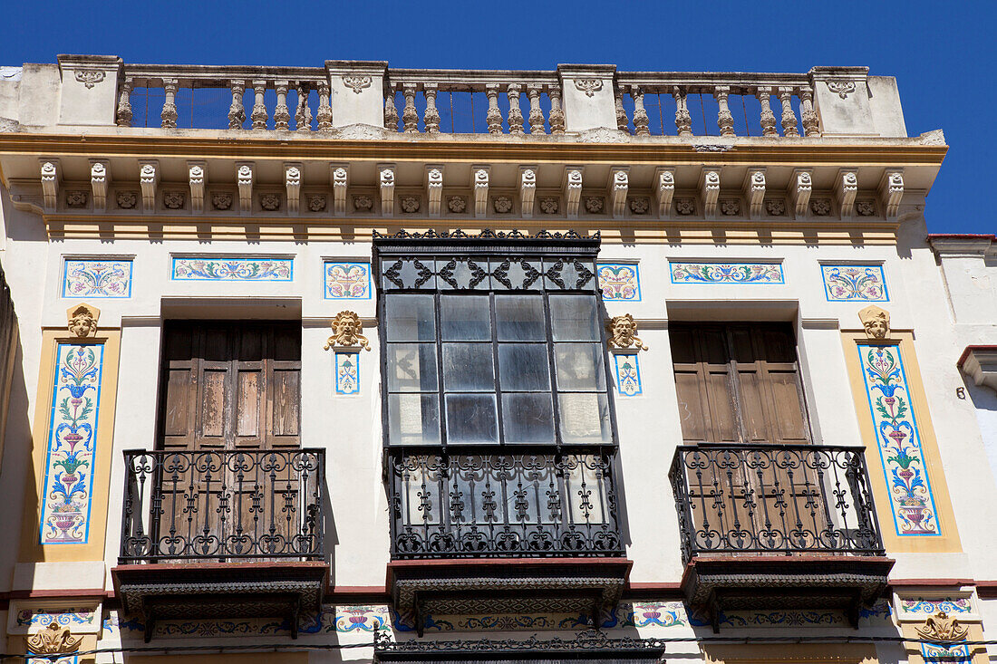 Historical houses in Jerez de la Frontera, Cadiz Province, Costa de la Luz, Andalusia, Spain, Europe