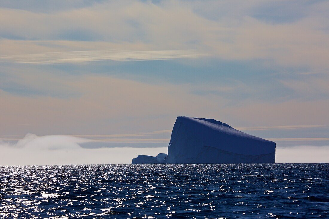 Eisberg mit Nebel vor Ostgrönland, Grönland