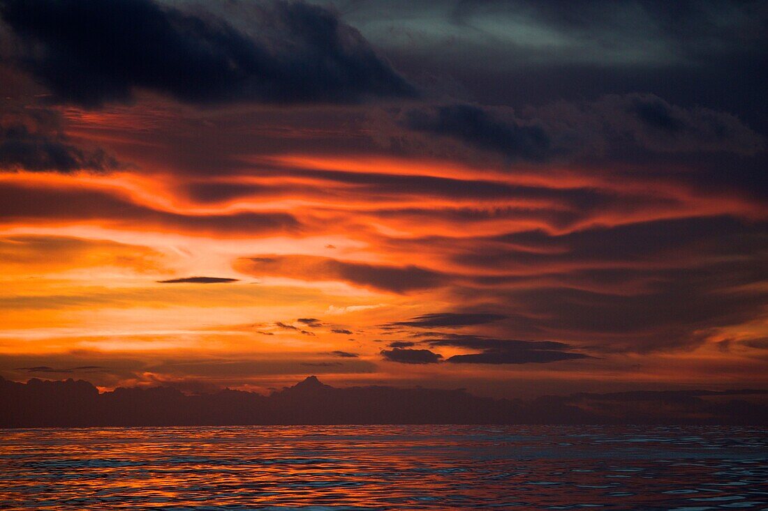 Impressive evening clouds above the sea near Havana, Cuba