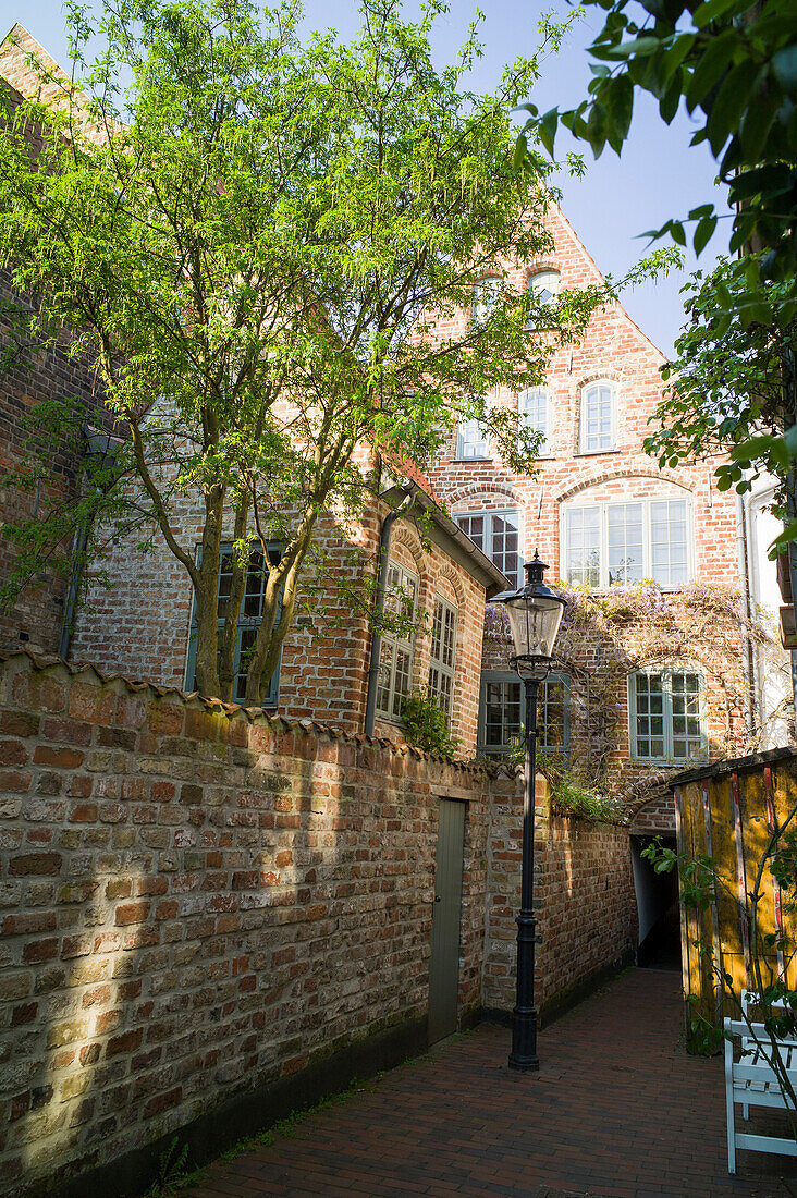 Lubeck courtyard, Lubeck, Schleswig-Holstein, Germany