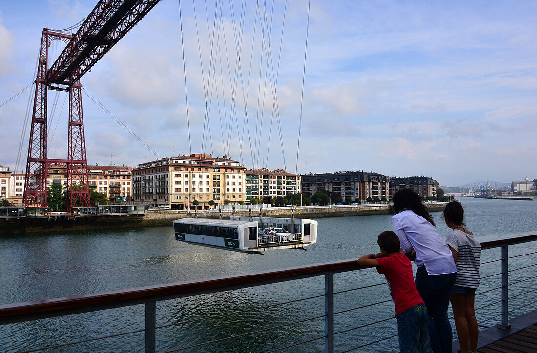 Brücke, Puente de Vizcaya, Bilbao, Baskenland, Nord-Spanien, Spanien