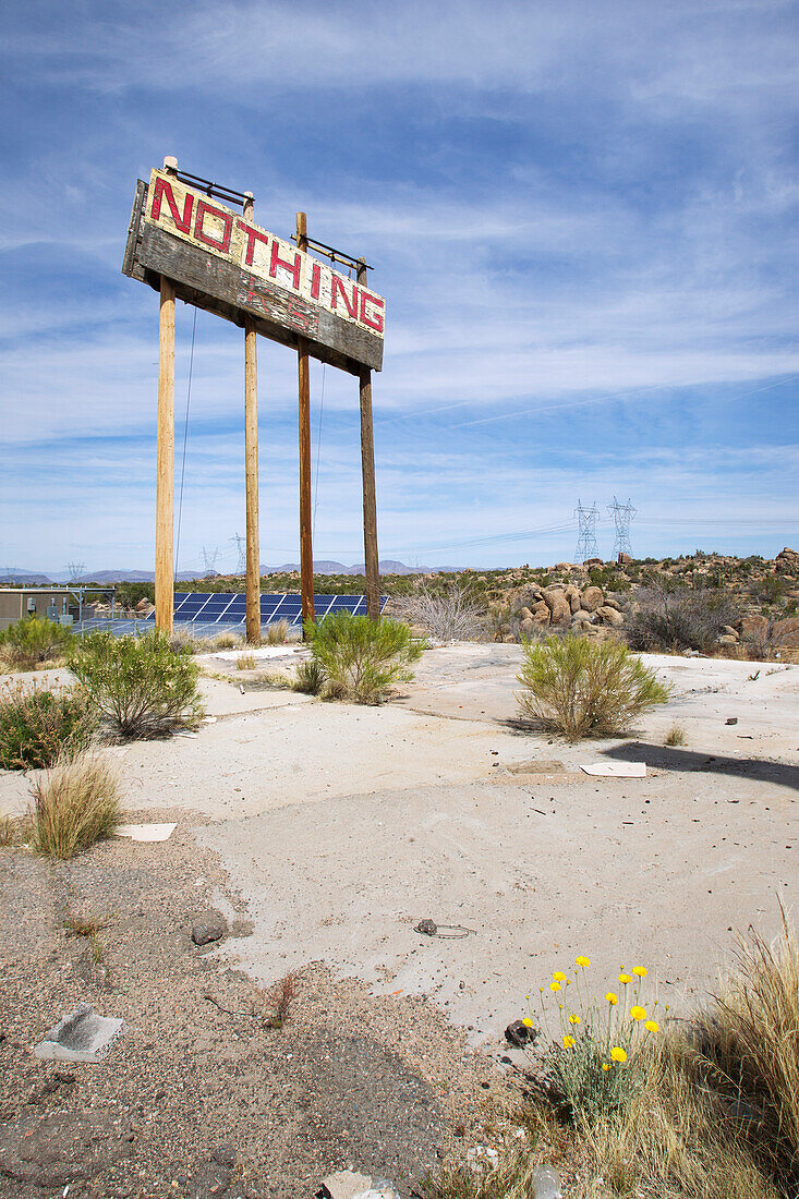 'A sign of nothing on an Arizona highway heading towards Las Vegas from Phoenix; Phoenix, Arizona, United States of America'
