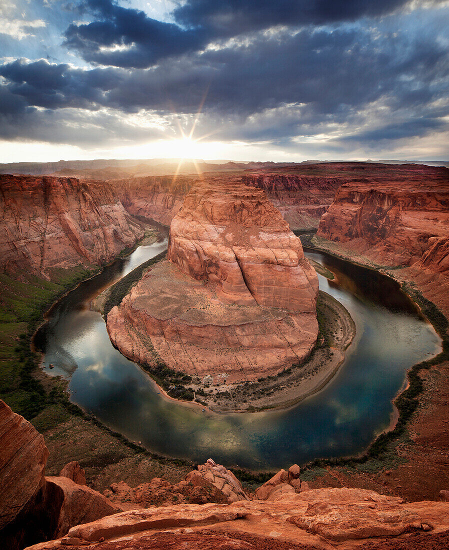 'Dramatic sunset at Horseshoe Bend; Page, Arizona, United States of America'