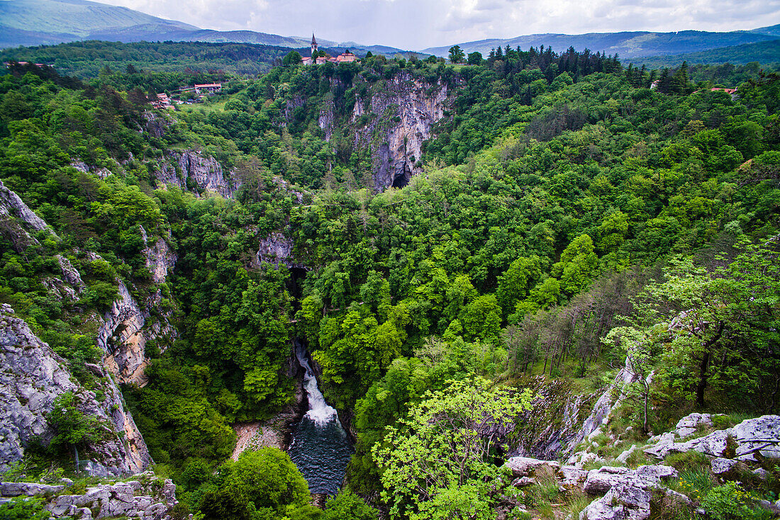 Velika Dolina (Big Valley), a town above the Skocjan Caves, in the Karst Region (Kras Region) of Slovenia, Europe