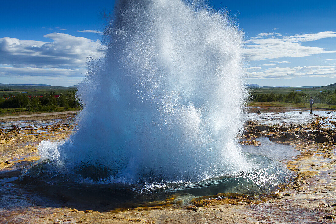 Geyser Geysir. Haukadalur valley, Golden Circle route. Iceland, Europe.