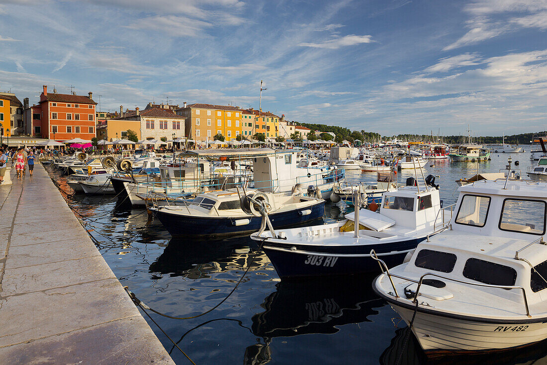 Boote im Hafen von Rovinj, Istrien, Kroatien