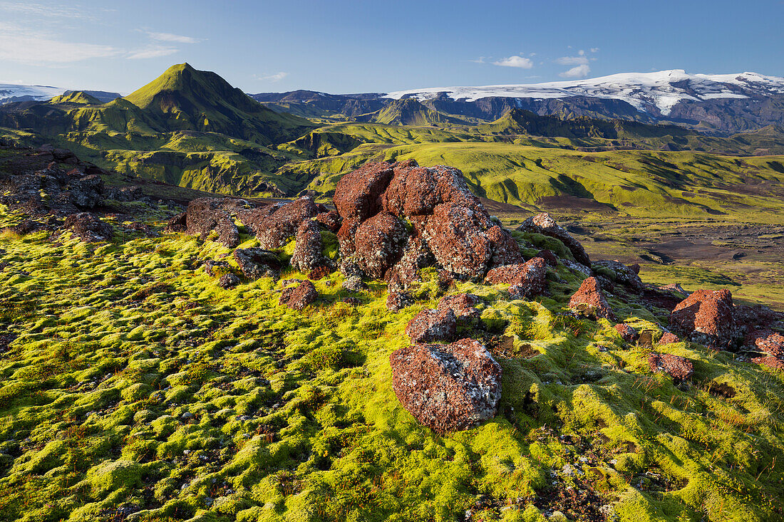 Berglandschaft, Rjupnafell, Myrdalsjökull, Fjallabak, Südisland, Island