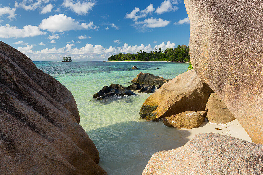 Rocky coast, Anse Source d'Argent, Anse Union, La Digue Island, Seychelles