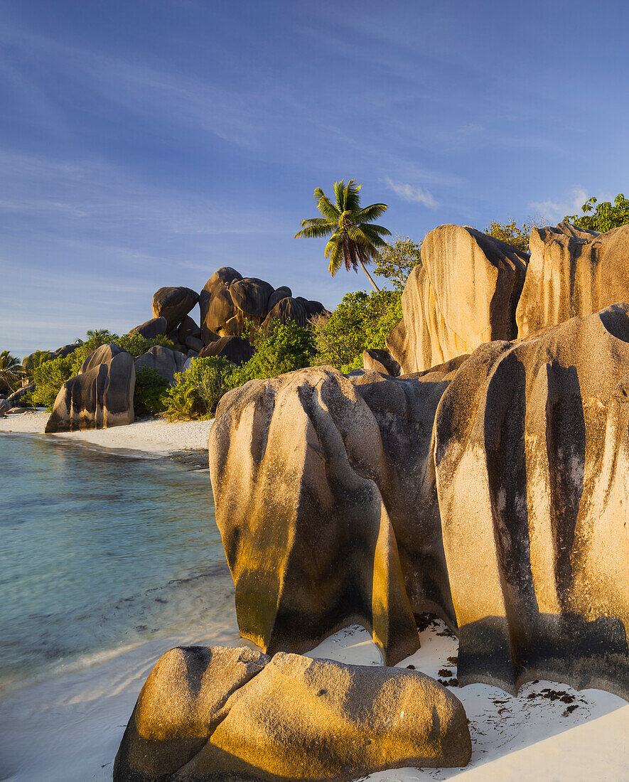 Granite rocks on Grand Anse beach, La Digue Island, Seychelles