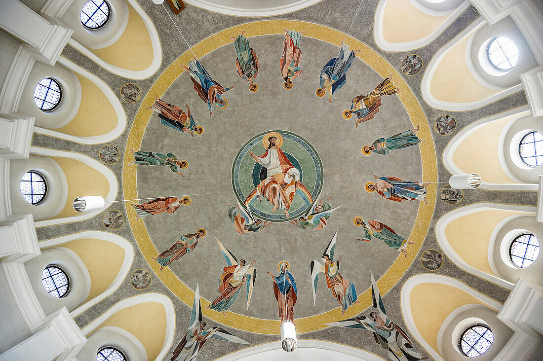 Vaulted ceiling in Monastery St Trudpert, Muenstertal, Black Forest, Baden-Wuerttemberg, Germany