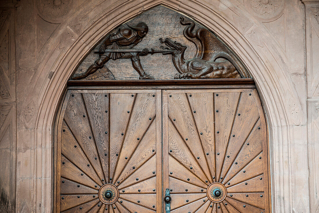 Portal of the Parish church, Freudenstadt, Black Forest, Baden-Wuerttemberg, Germany