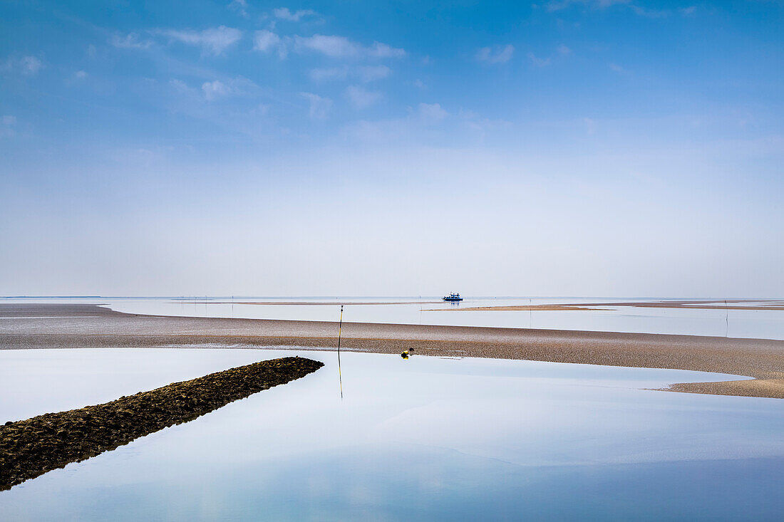 Sandbank, Hallig Langeneß, Nordfriesische Inseln, Nordfriesland, Schleswig-Holstein, Deutschland