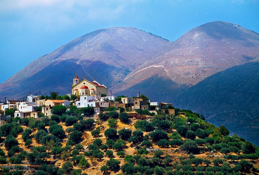 Village at the foot of Sitia Mountains Eastern part of the island. Crete, Greece.