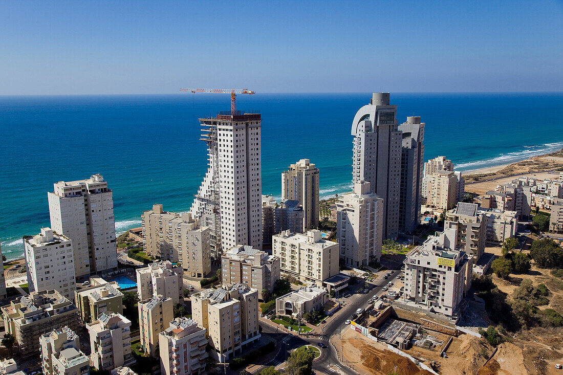 Aerial photograph of the city of Netanya on the Coastal Plain