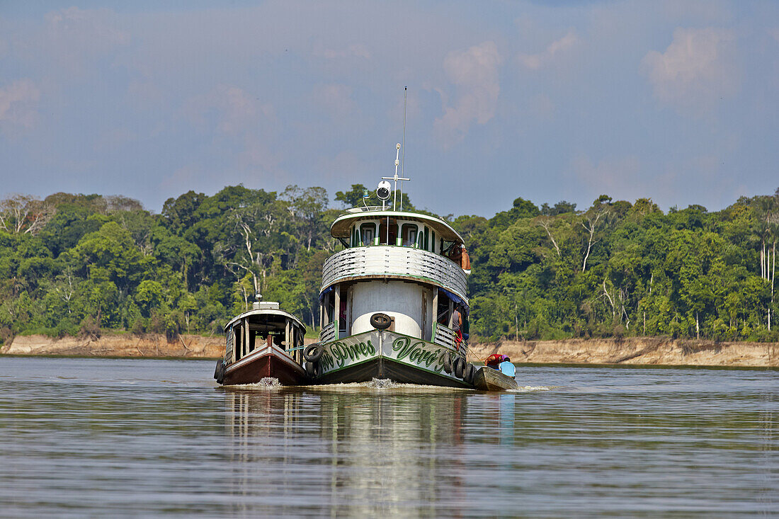South America Brazil,Amazonas state,Manaus,Amazon river basin,Boat on the Purus river.