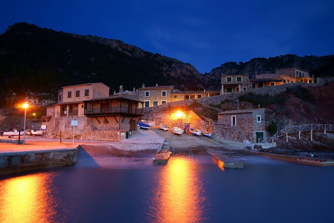 Hafen von Valldemossa, Mallorca Balearen, Sierra de Tramuntana. Spanien