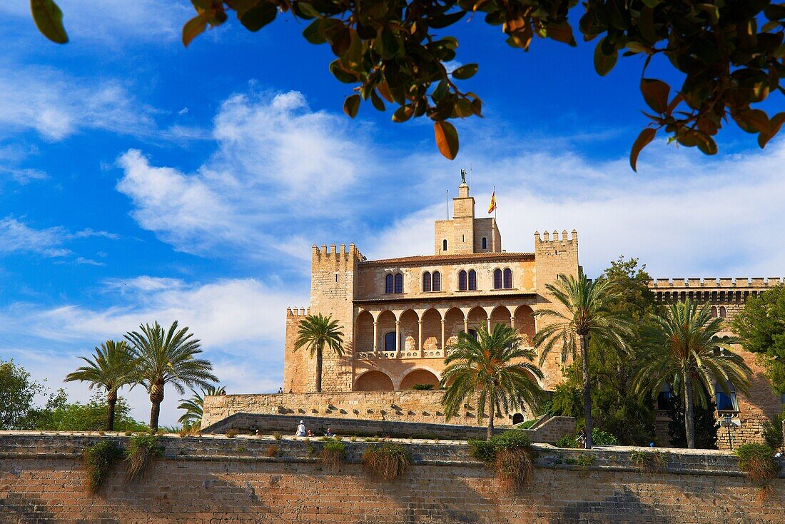 Palma de Mallorca, Almudaina Palace, Palma, Majorca, Balearic Islands, Spain, europe.