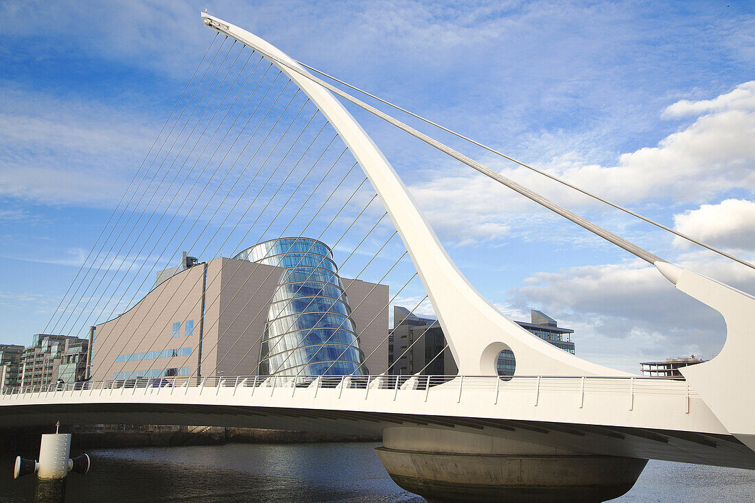 The Samuel Beckett Bridge, Liffey River, Dublin, Leinster, Ireland.