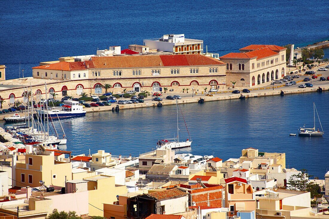 Ermoupolis or Hermoupolis harbour & port , Syros  S  , Greek Cyclades Islands