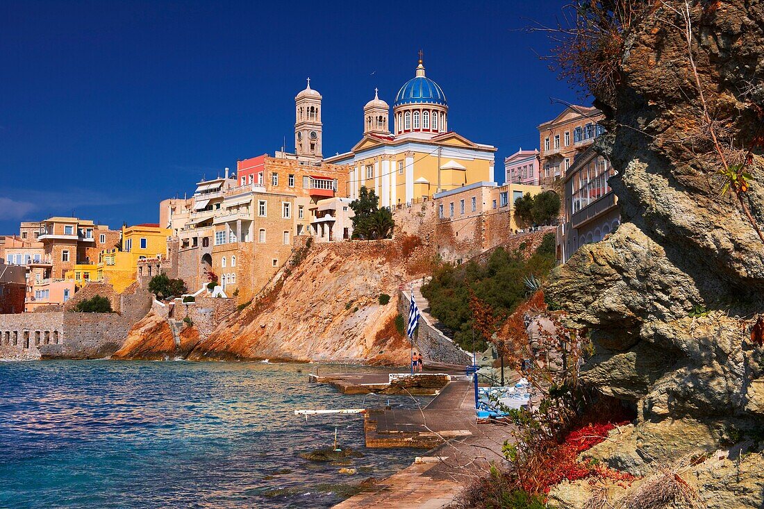 The Neo Classic Greek Orthodox Church of Saint Nicholas, Ermoupolis, Syros, Greek Cyclades Islands