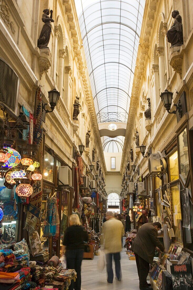 Shops in the European Passage, Cicek Pasaji, Beyoglu District, Istanbul, Turkey