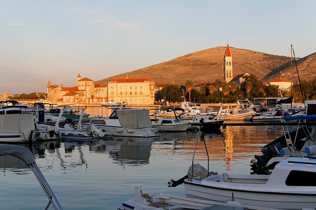 Trogir at sunrise, UNESCO, Dalmatia, Croatia, Europe