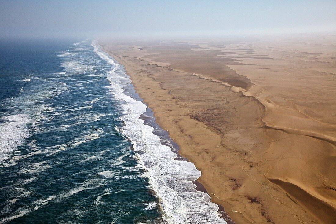 Aerial shot of the skeleton coast, Namibia