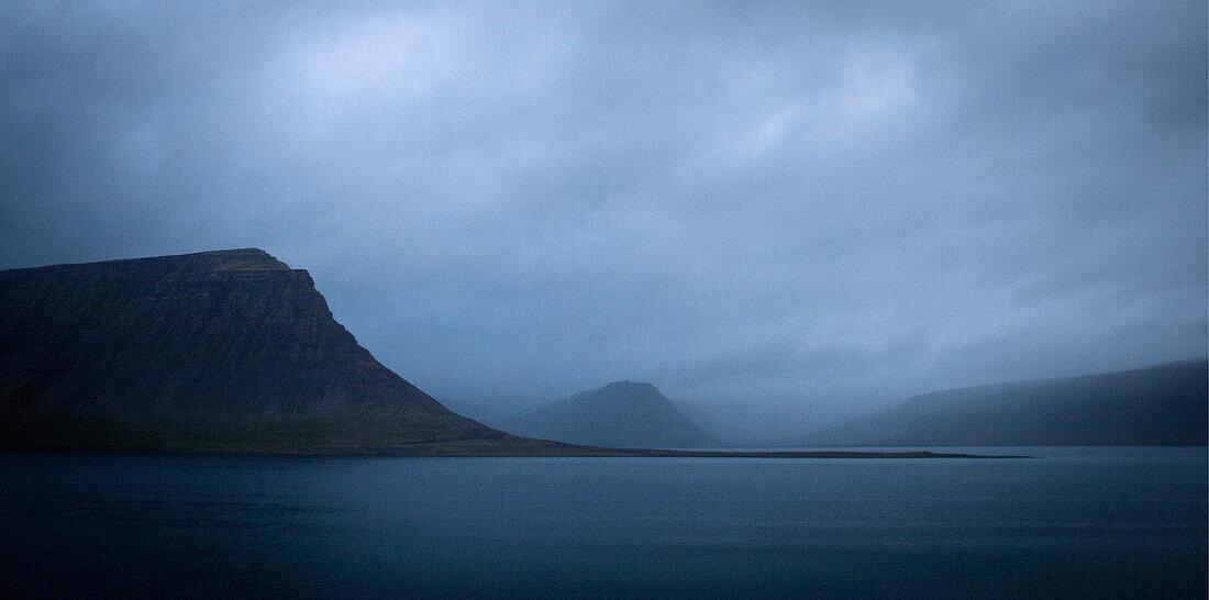 Cloudy sea coast, Westfjords, Iceland