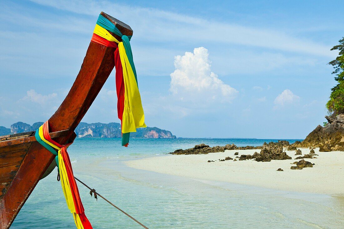 Long Tail boat  Tup Island  Krabi coast  Krabi province, Andaman Sea, Thailand, Asia.