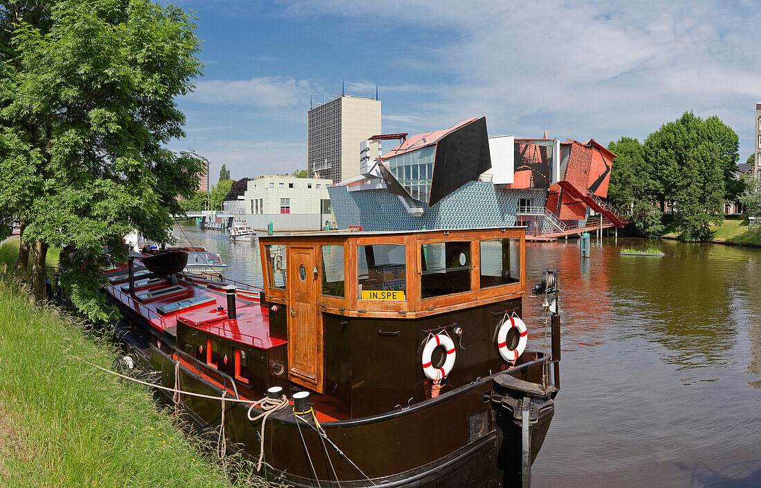 Netherlands, Europe, Holland, Groningen, Museum of Groningen, city, village, water, summer, ships, boat,