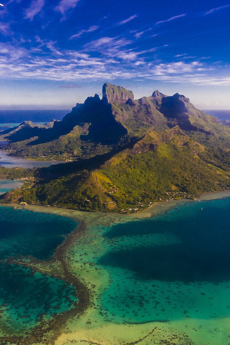 Aerial view of Bora Bora, French Polynesia.