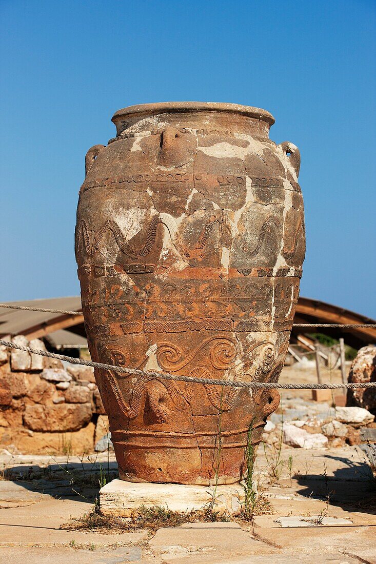 Giant pythos storage jar  Minoan Palace of Malia, Crete, Greece