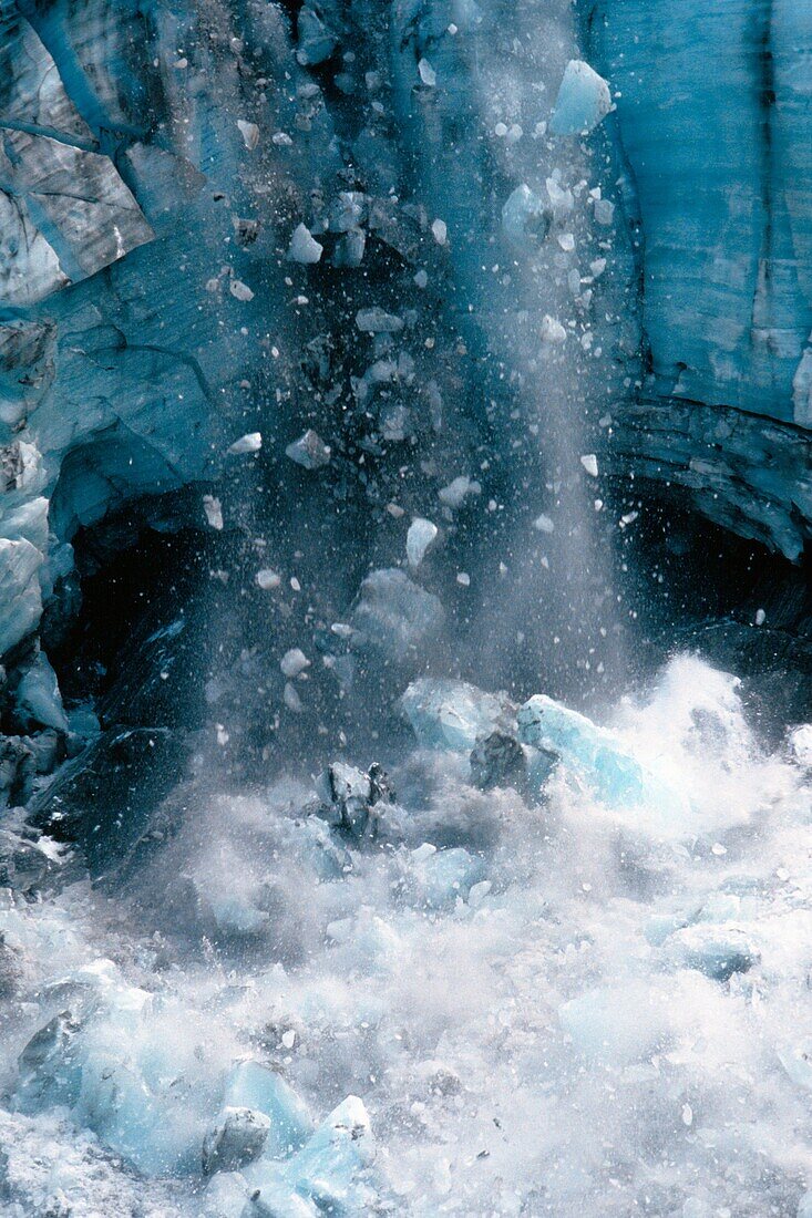 Icefall on Franz Josef Glacier on the South Island of New Zealand
