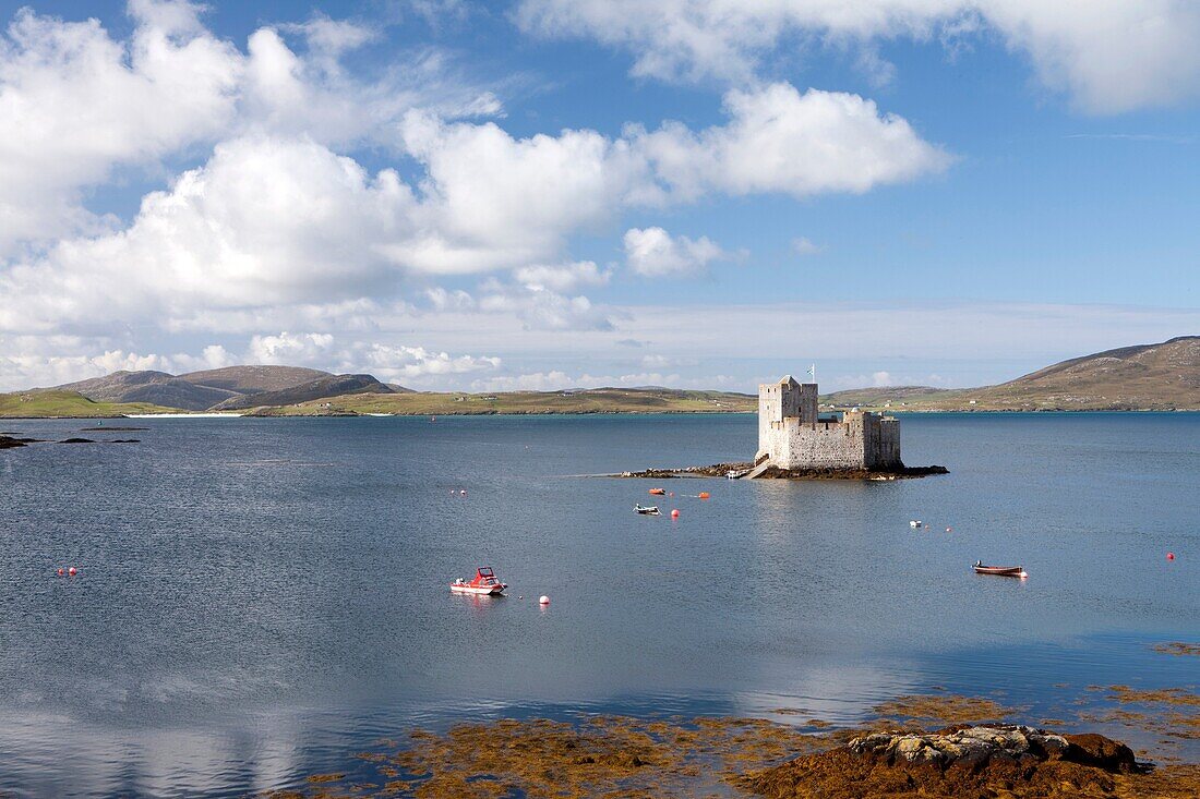 Kisimul Castle in Castlebay or Bagh aChaisteil, Isle of Barra - Barraigh -, Western Isles or Outer Hebrides -Na h-Eileanan an lar-, Scotland