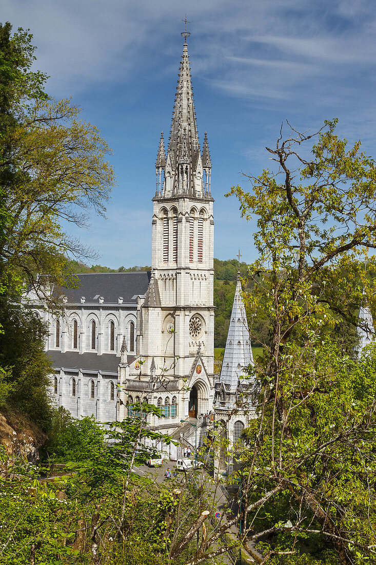 Rosary Basilica. Lourdes city.