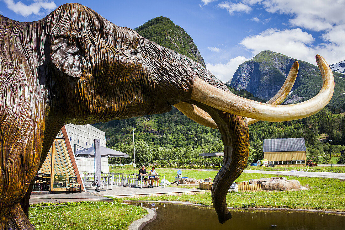 mammoth, in Glacier Museum or Norsk Bremuseum, Fjaerland on the Sognefjord, Sogn og Fjordane, Norway.