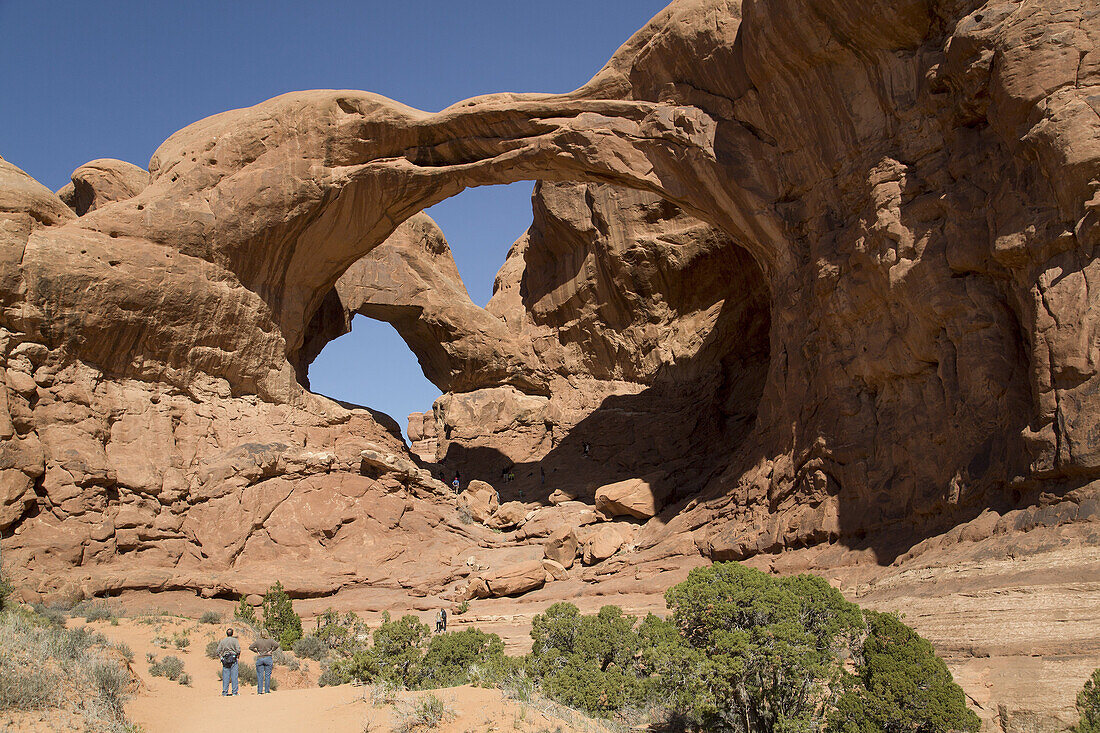 USA, Utah, Arches National Park, Double Arch.