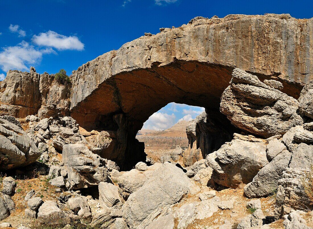 Kfardebian natural bridge near Faqra, Lebanon, Middle East, West Asia