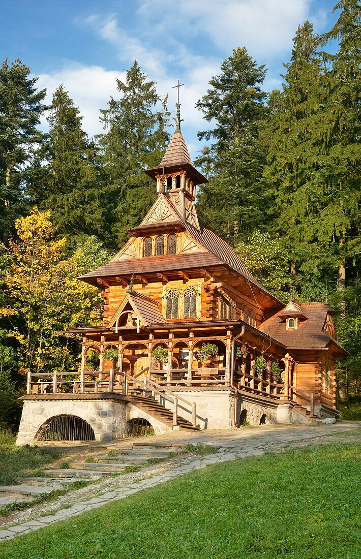 Jaszczurowka-antique wooden church in Zakopane, Podhale region, Poland, Europe