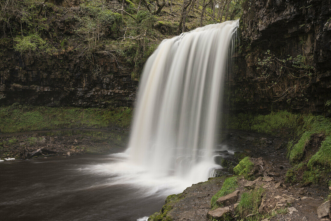 Sgwd yr Eira Waterfall - River Hepste, near Ystradfellte, Brecon Beacons national park, Wales.